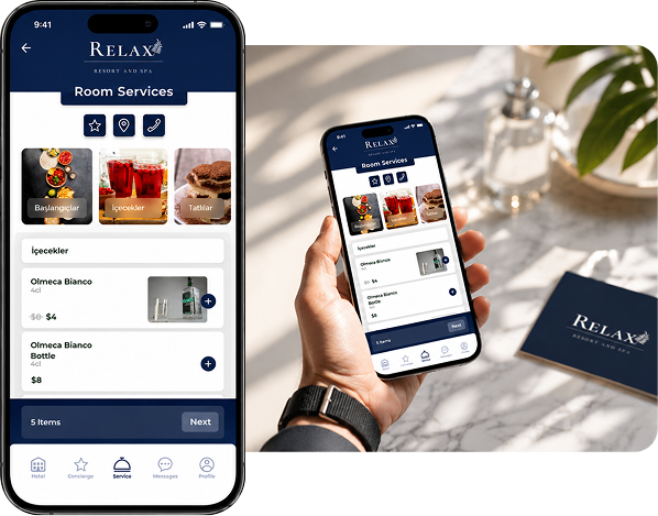 On-demand room service menu