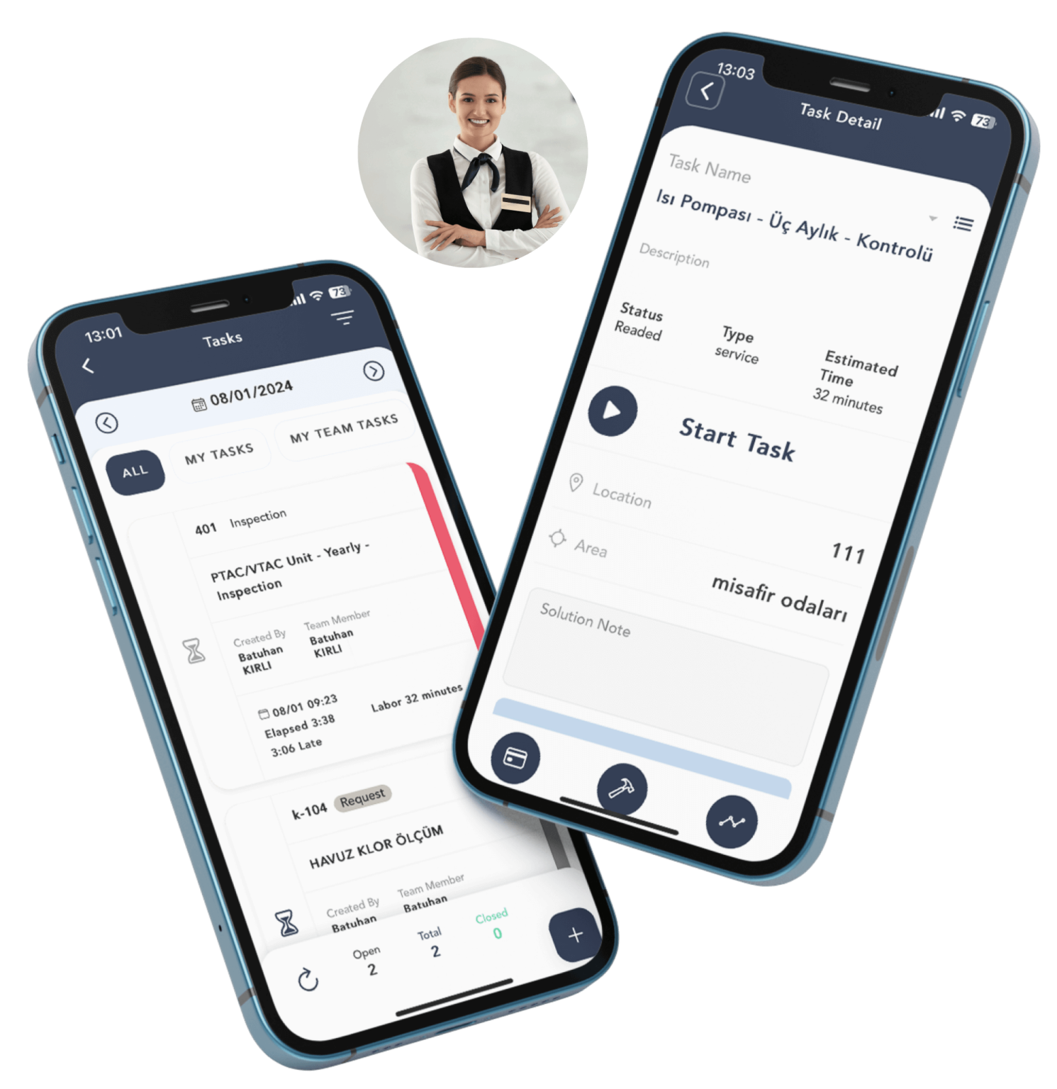 Staff app screen