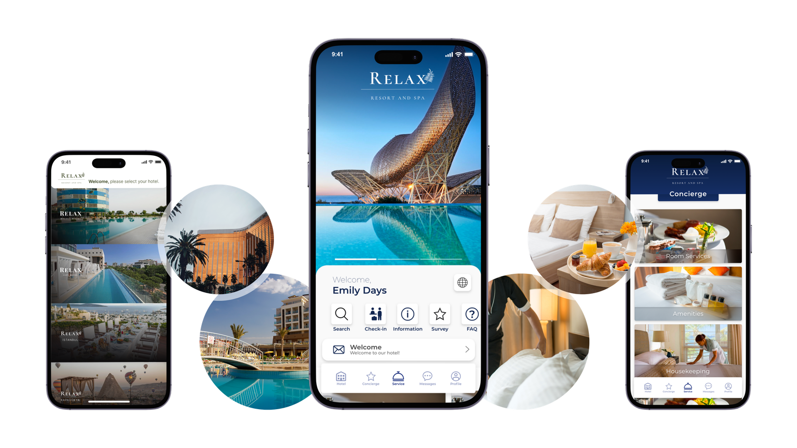 icibot mobile app on three iPhones